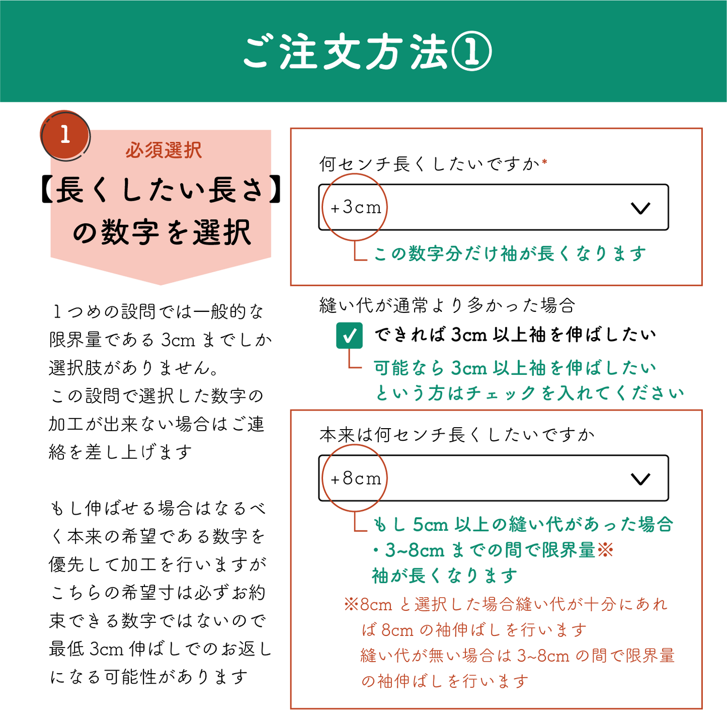 学生服ブレザー/学ラン:袖丈伸ばし